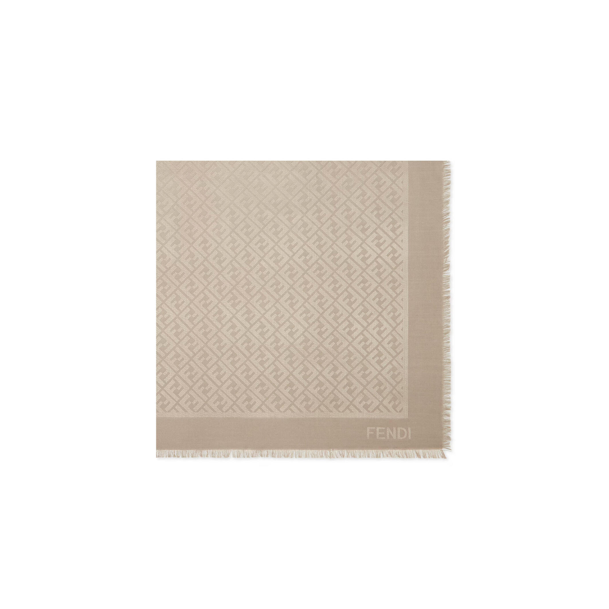 FENDI FF SHAWL DOVE GREY SILK AND WOOL SHAWL FXT069AJW7F1N3T (140*140cm)